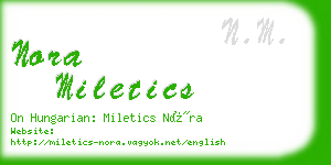 nora miletics business card